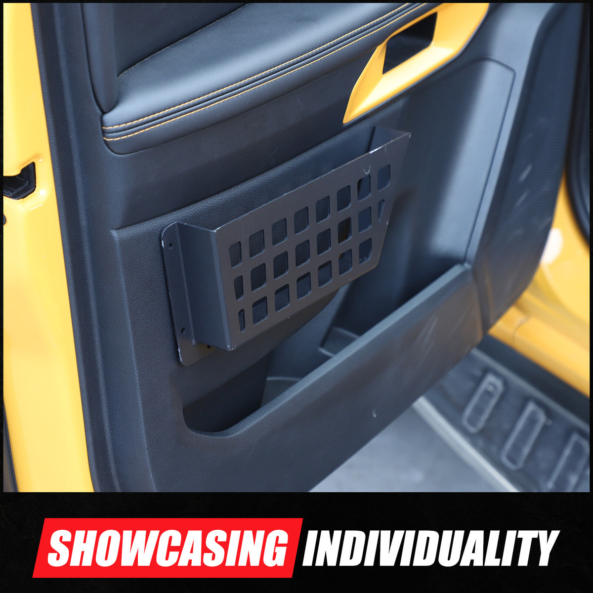 Black Alloy Car Rear Door Pocket Storage Box Organizer for Ford Ranger T9 2023+ 11