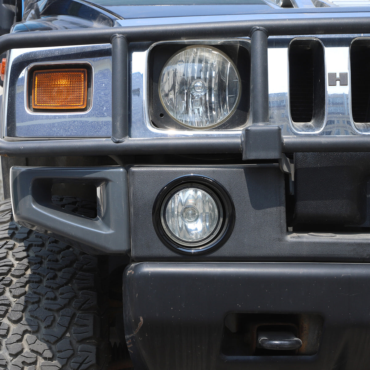 Glossy Piano Black Front Bumper Exterior Trim Cover Set For Hummer H2 2003-2009 - Styles 6-10 13
