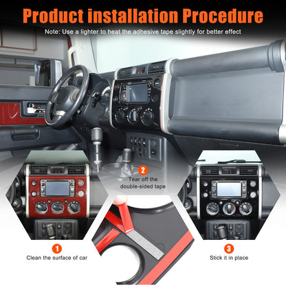 Piano Black ABS Navigation Decorative Panel For Toyota FJ Cruiser 2007-2021 16
