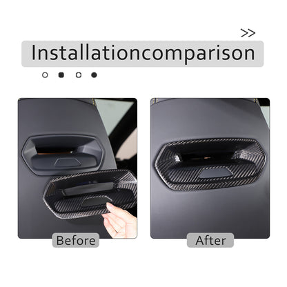 Carbon fiber Seat Headrest Back Hook Cover Trim For Lamborghini URUS 2018-23 4