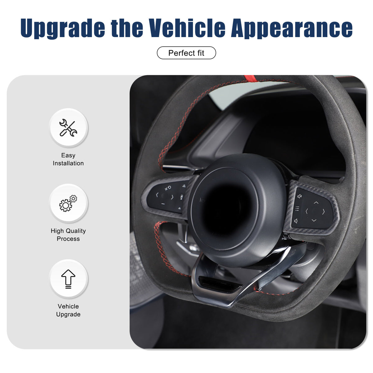 Matte Real Carbon Fiber Steering Wheel Button Cover Trim For Lotus EMIRA 21-25 13