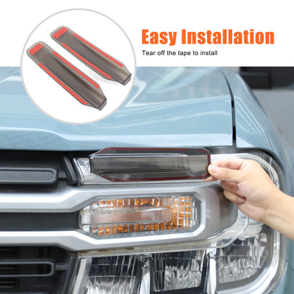 Smoked Black ABS Low Beam Headlight Trim Cover for Ford Maverick 2022-2023 US 22