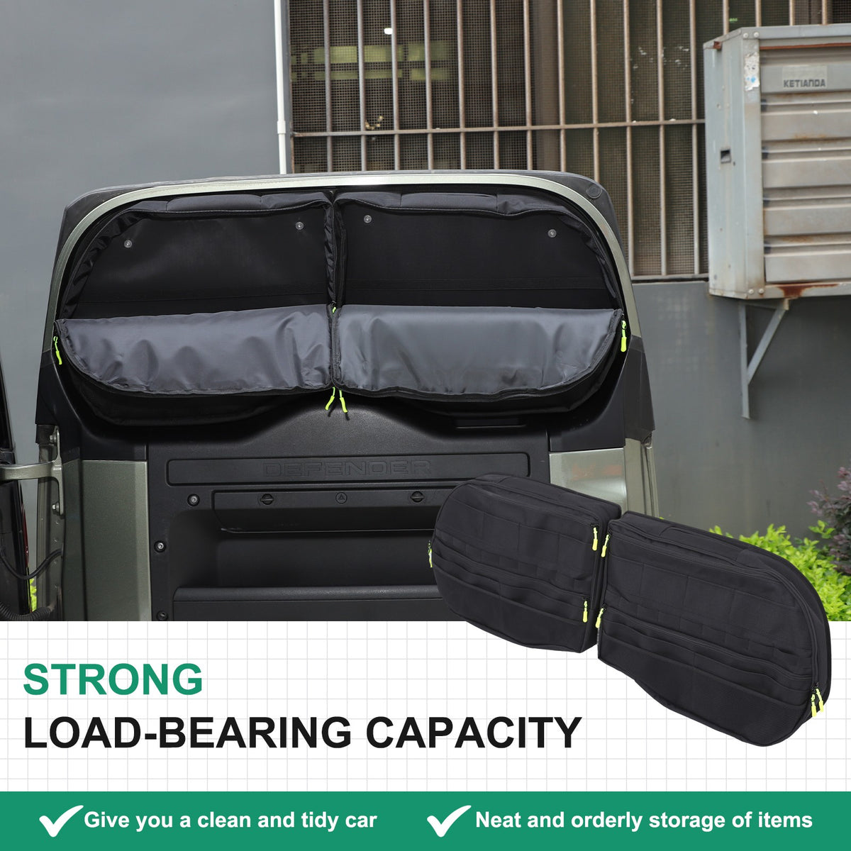 Tailgate Rear Door Cargo Trunk Storage Bag Organizer For LR Defender L663 20+ 6