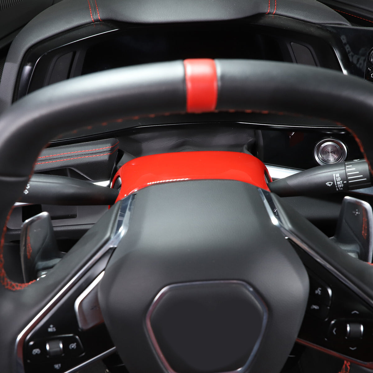Red Full Interior Set Dash Panel Decor Cover Trim Kit For Corvette C8 2020-25 - Variants 6-10 45