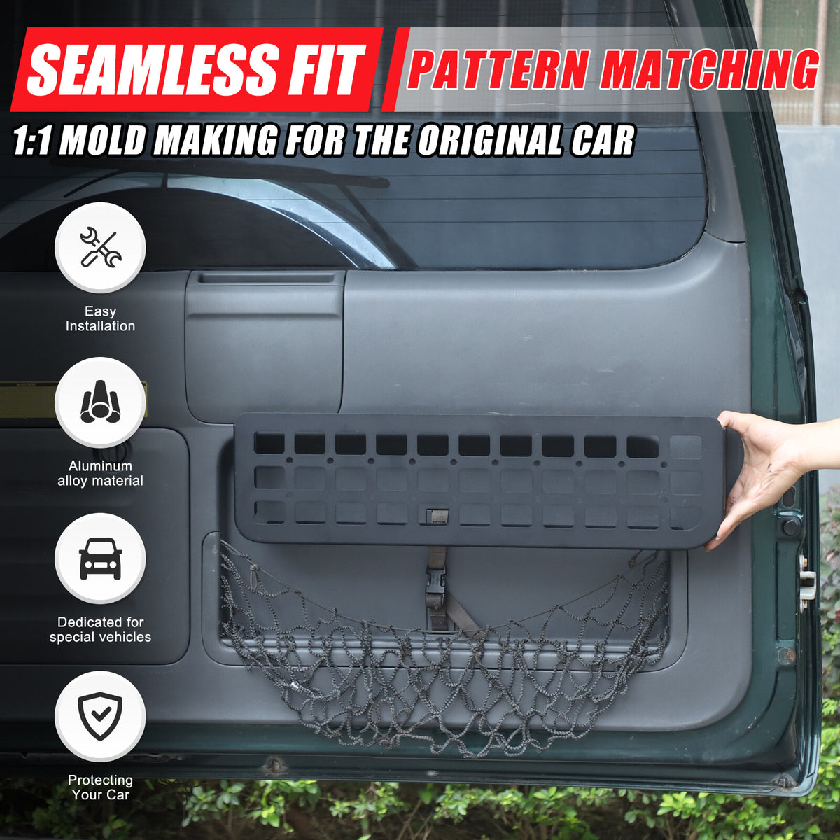 Aluminum Alloy Tailgate Storage Molle Panel For Toyota Prado FJ120 03-09 US 7
