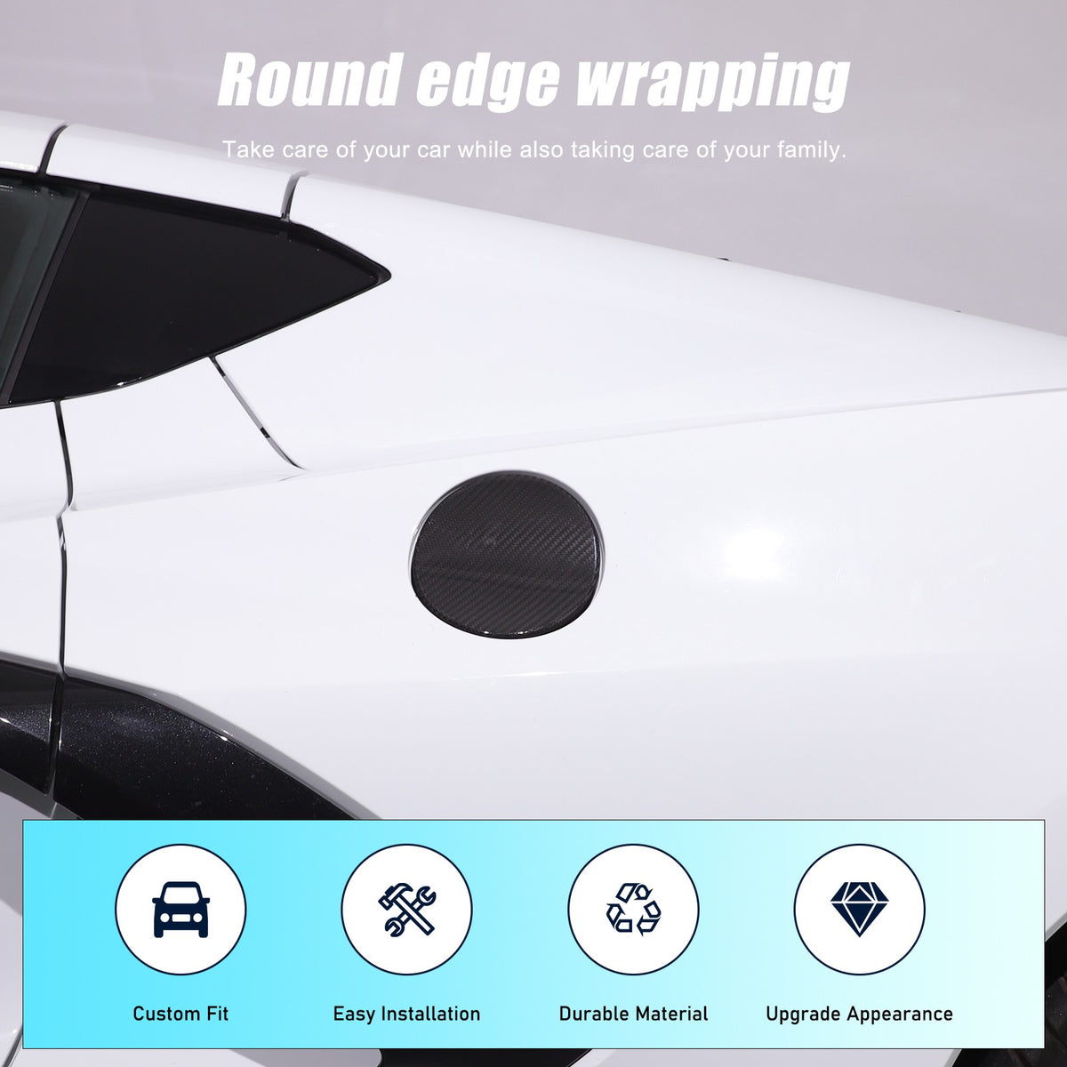 Replacement Real Carbon Fiber Fuel Tank Cap Cover For Corvette C8 2020+ 11