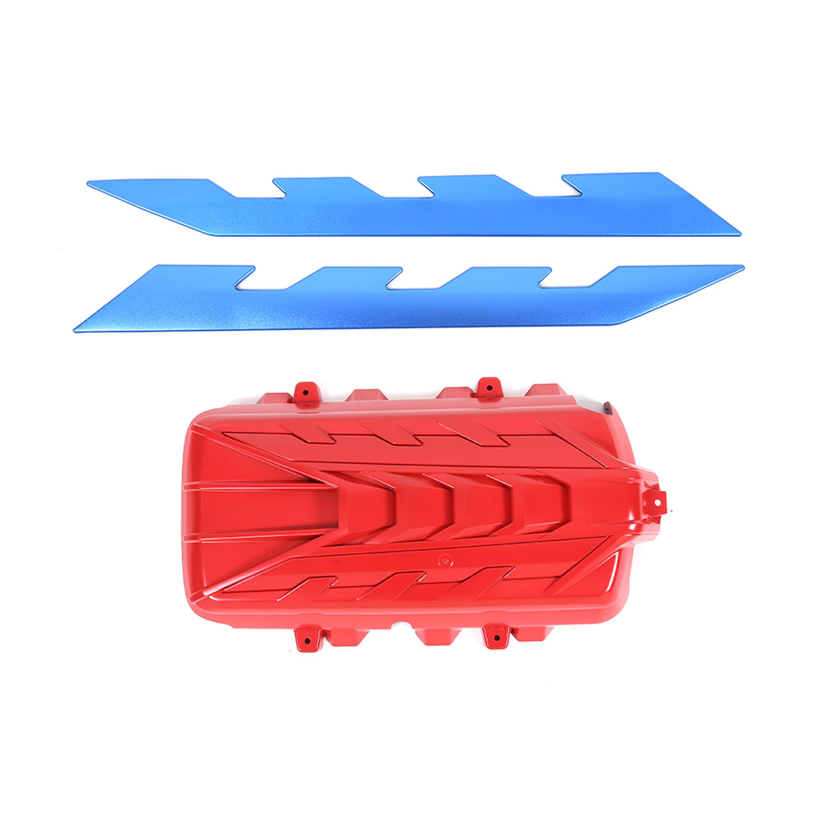 Red Engine Bay Panel Cover Trim in Edge Blue For Corvette C8 2020-26 21