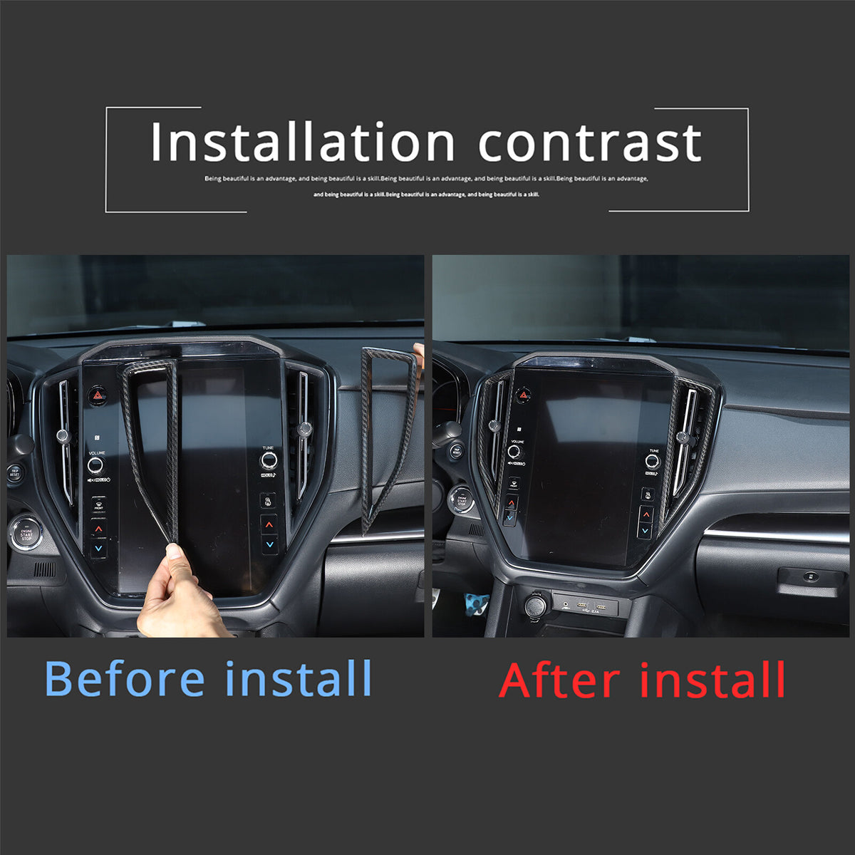 Real Carbon Fiber Interior Center Air Vent Cover Trim For Subaru WRX VB 22-24 22