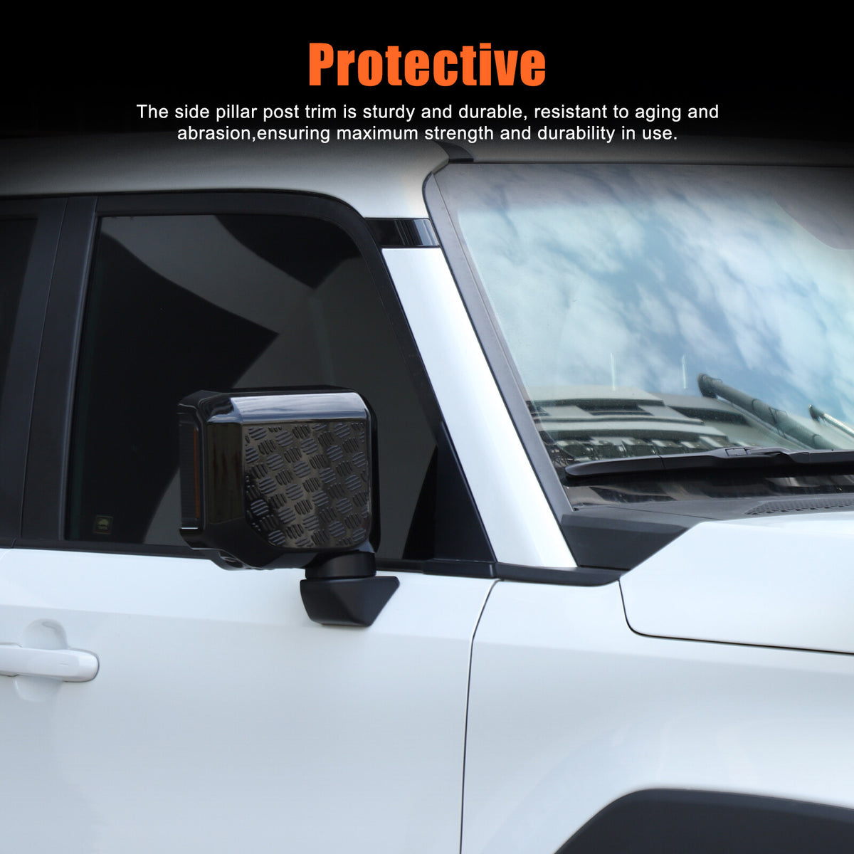 Glossy Black Rearview Mirror Trim For Toyota Land Cruiser Prado LC250 24+ US 20
