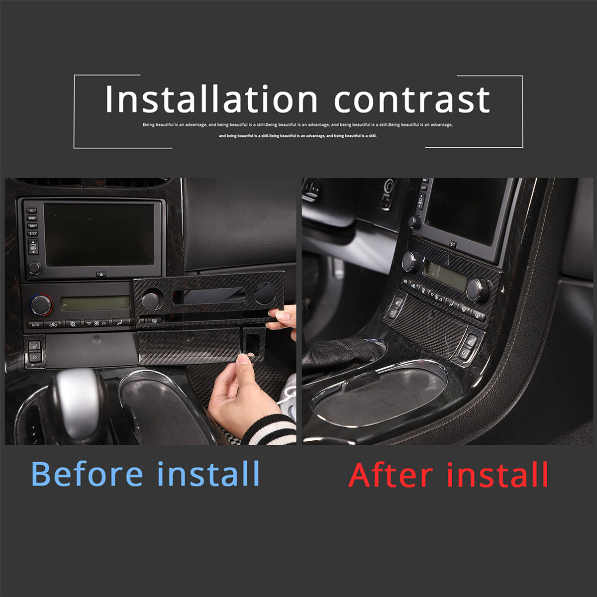 Real Carbon Fiber Center Console Air Conditioner Trim For Corvette C6 2005-13 5