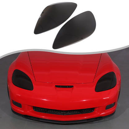 Smoked Blackout Headlight Lamp Cover Bezel Overlay Trim For Corvette C6 2005-13 9