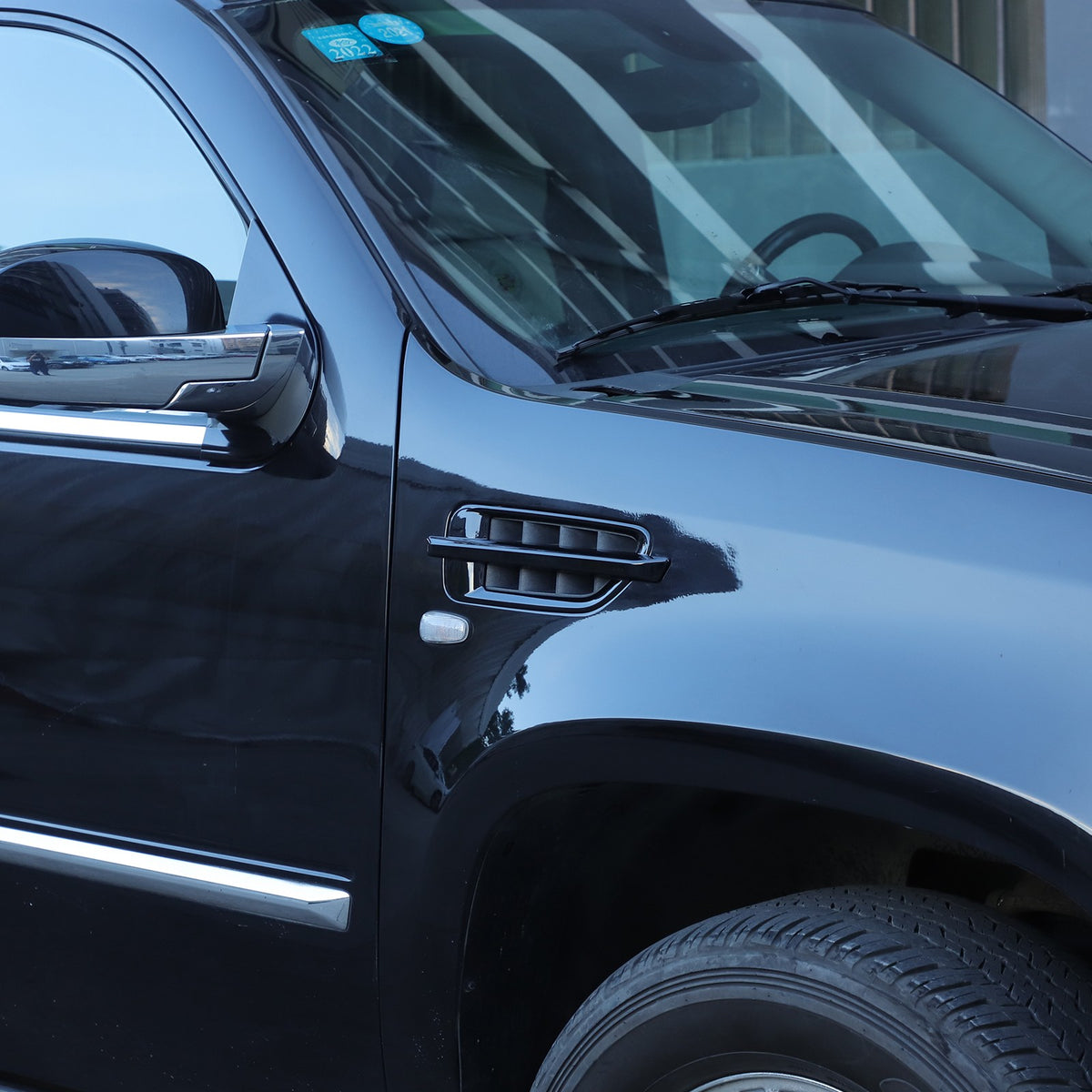 Glossy Piano Black Side Air Fender Vent Trim For Cadillac Escalade 2007-2014 11