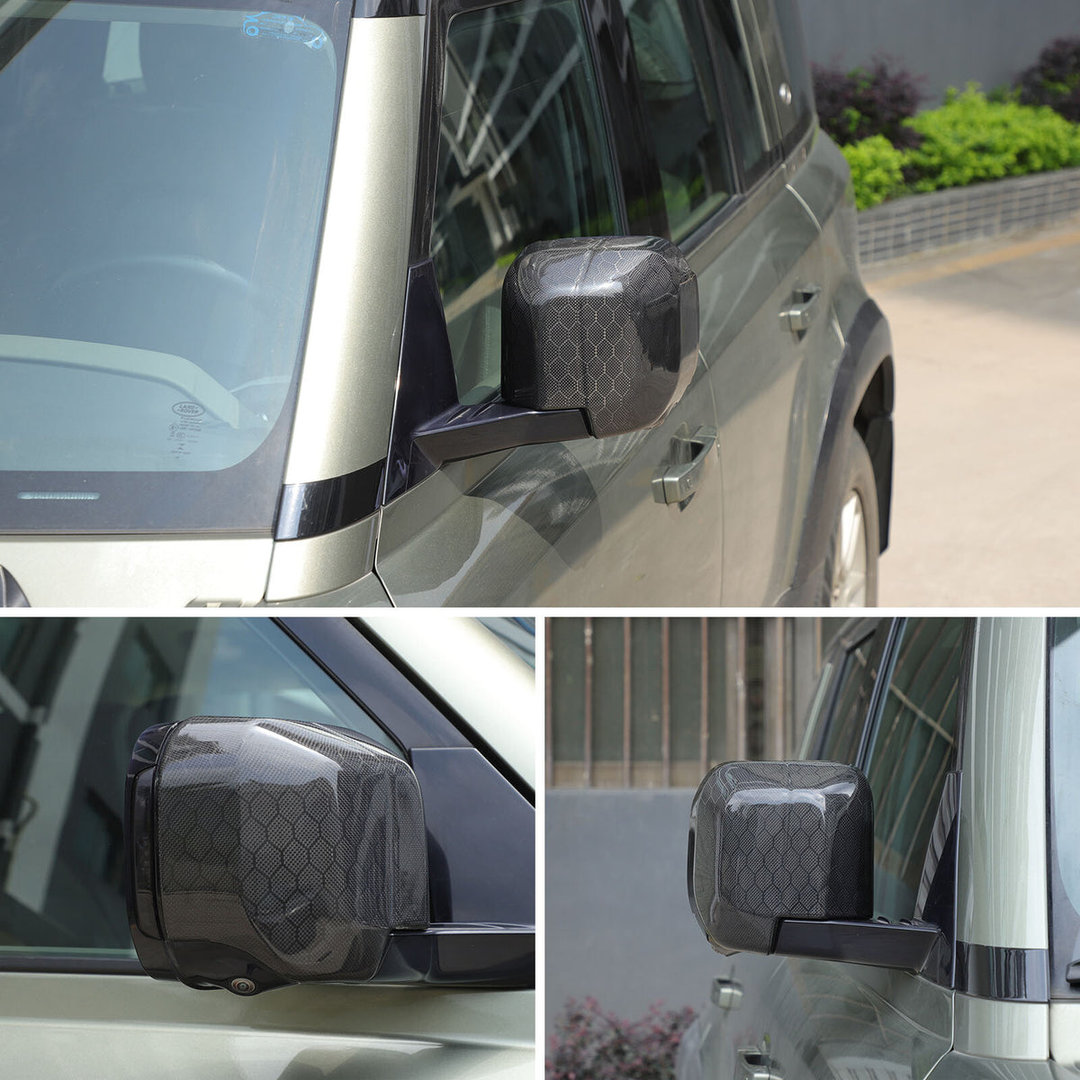 Honeycomb Carbon fiber Side Rear Mirror Cover Caps Trim For LR Defender 2020-24 21