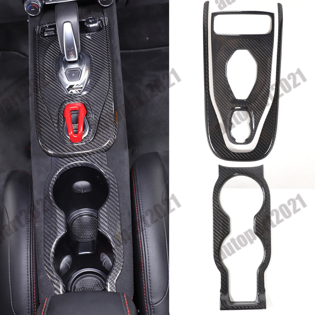 Real Carbon Fiber Center Gear Panel Trim Cover Kit For Lotus EMIRA AT 2021-25 1
