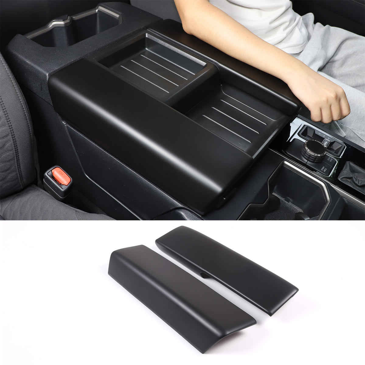 Matte Black ABS Interior Decoration Cover Trim Kit For Toyota Tundra 2022-26 US - Variants 21-25 39