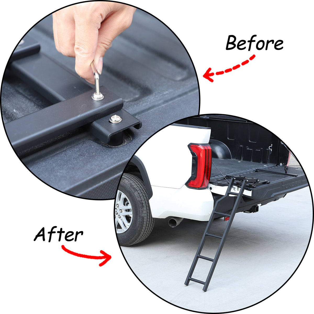 Pickup Foldable Truck Tailgate Ladder Foot Step Ladder For Toyota Tundra 22+ US 7