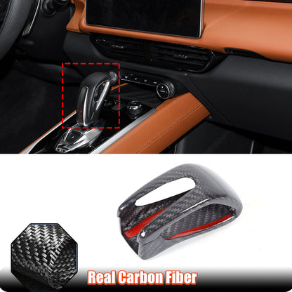 Real Carbon Fiber Gear Shift Knob Head Cover Trim Cap For Lotus EMIRA 2022-2025 1