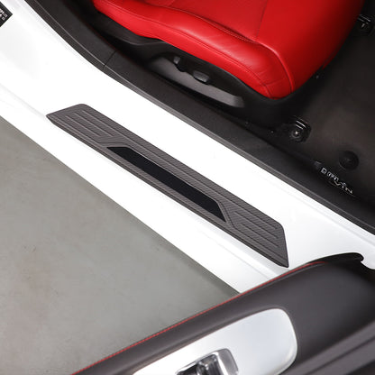 Matte Real Carbon Fiber Scuff Plate Door Sill Cover Protector For Corvette C8 4