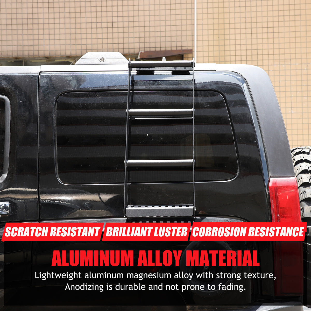 Alloy Black Ladder Luggage basket Side Ladder Climb For Hummer H3 2005-09 US 15