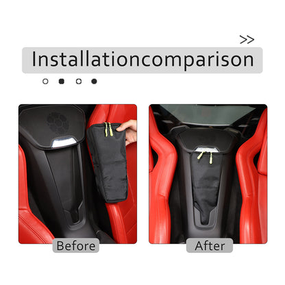 Center Console Waterfall Wireless Charger Seat Storage Bag For Corvette C8 20-26 2