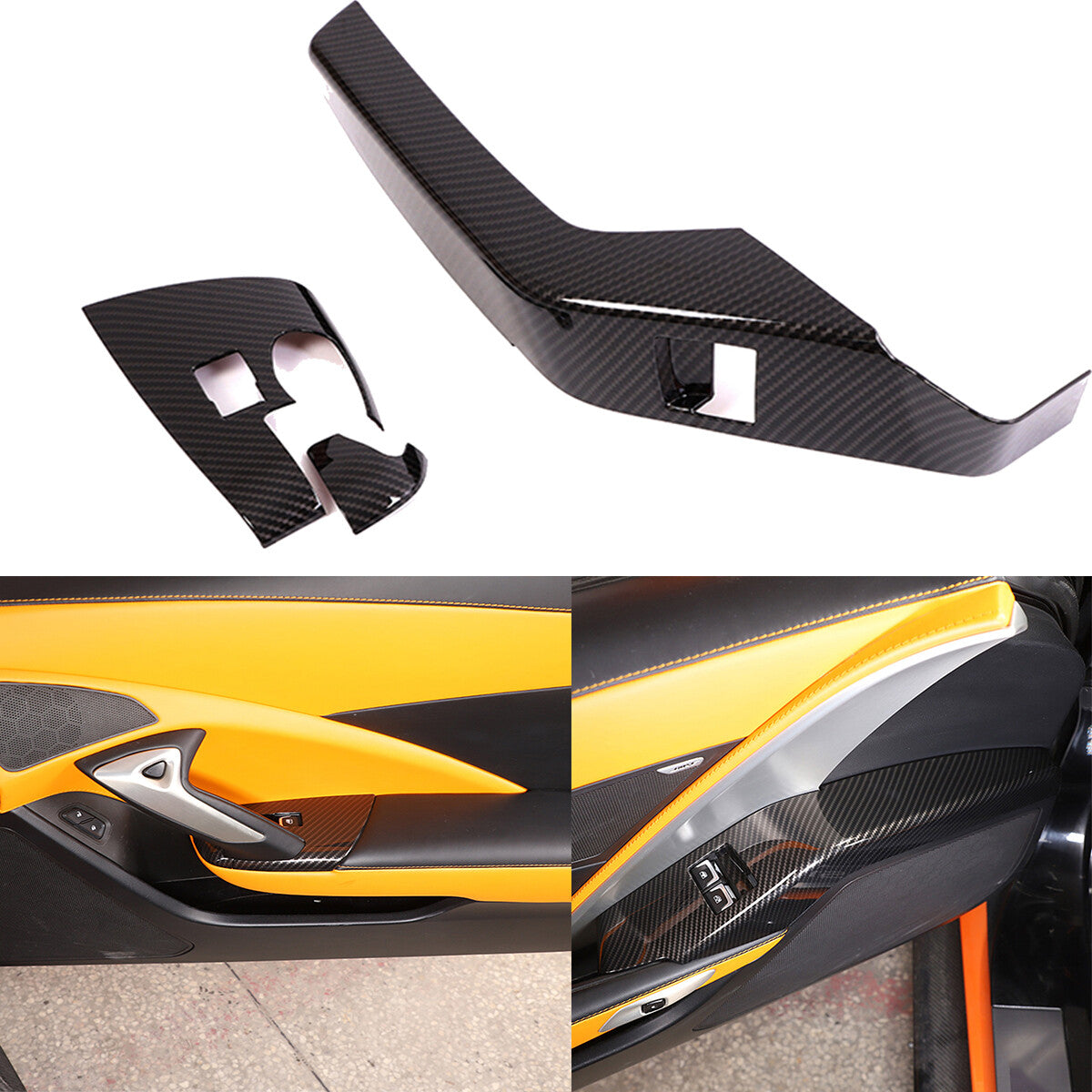 17x ABS Carbon Fiber Interior Full Center Console Trim Set For Corvette C7 14-19 13