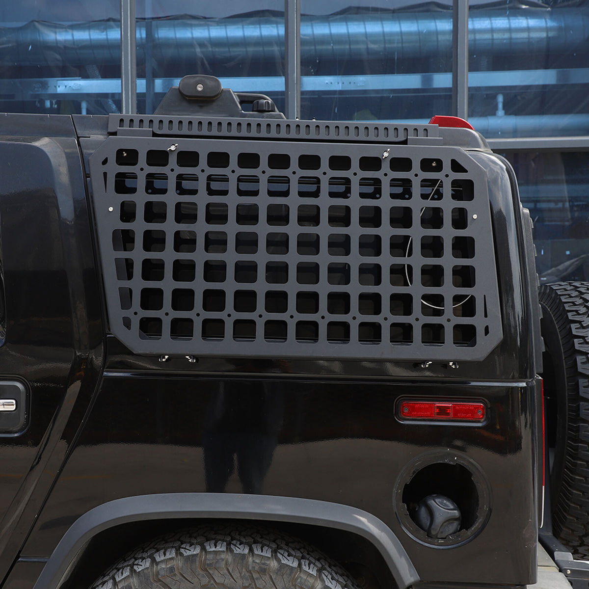 Alloy Rear Roof Climbing Ladder Rack Window Molle Panel For Hummer H2 2003-09 20