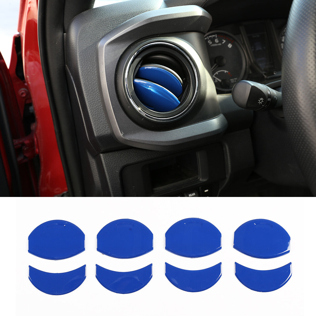 Dark Blue Interior Dashboard Center Console Trim Set Kit For Toyota Tacoma 16-23 2