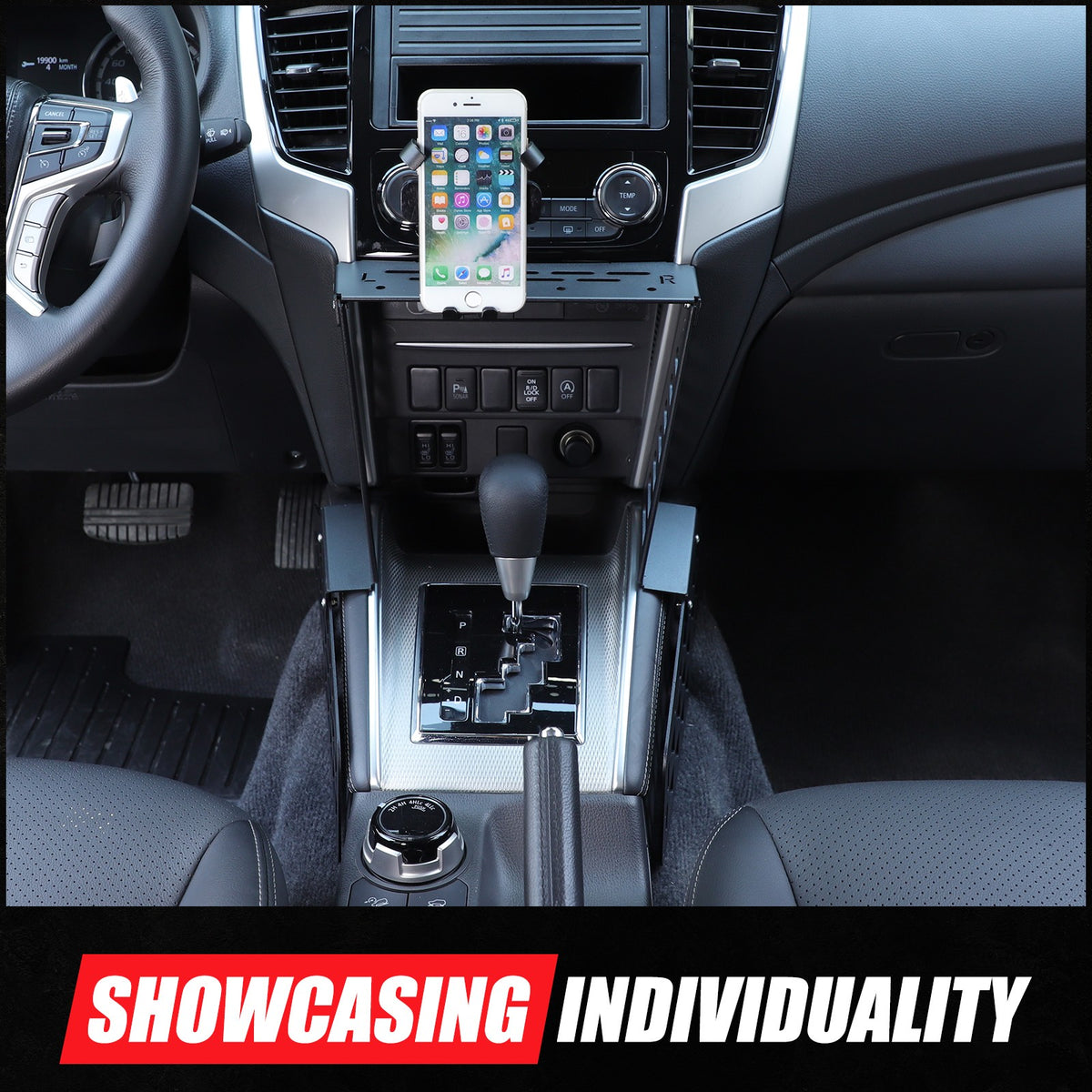 Center Console Molle Panel Digital Device Mount For Mitsubishi L200 Triton 19-23 18