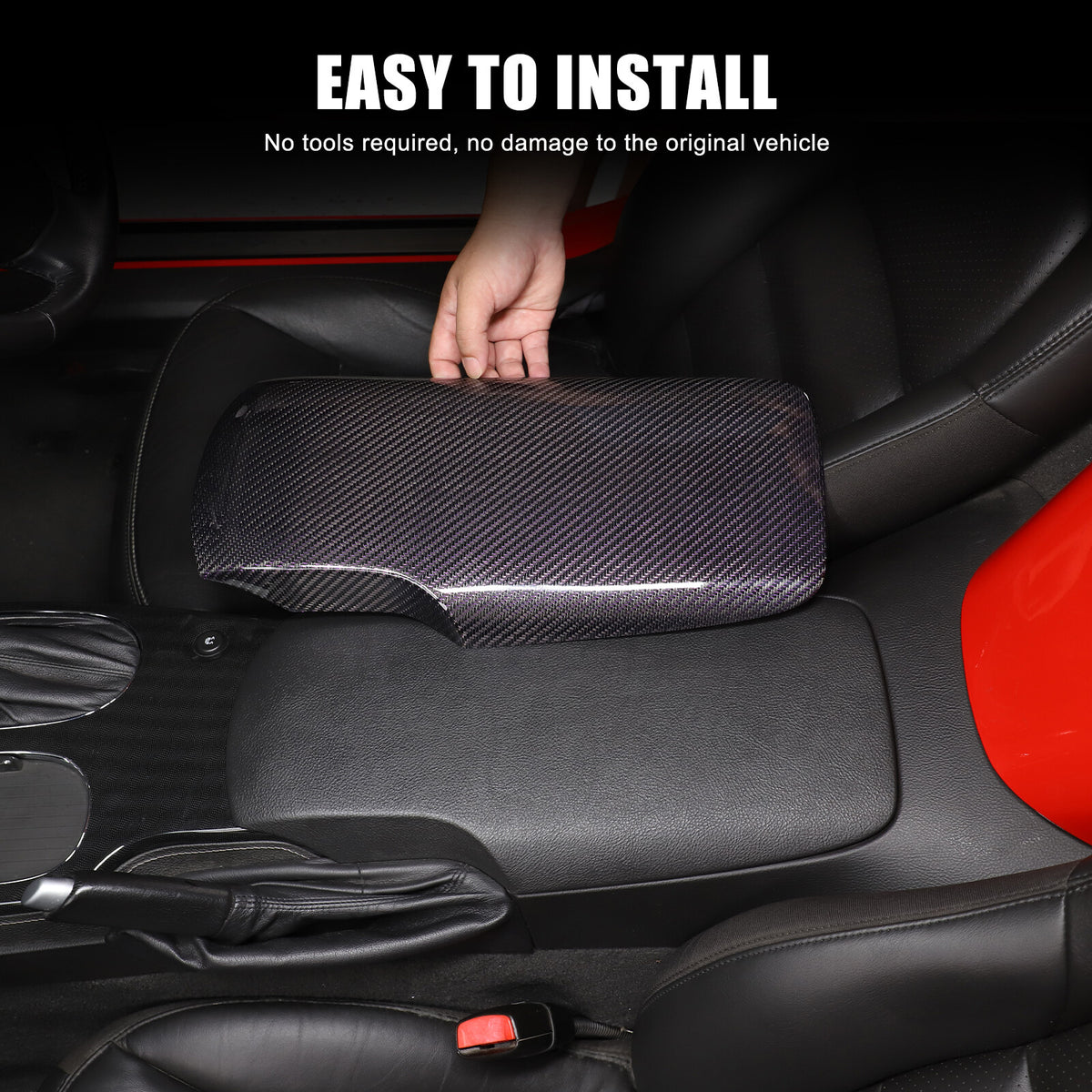 Real Carbon Fiber Center Console Armrest Box Cover Trim For Corvette C6 2005-13 18