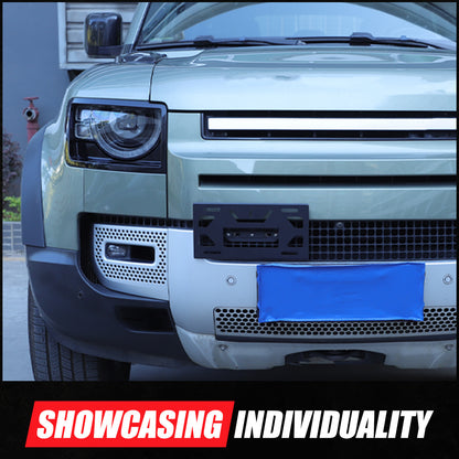 Front Bumper Tow Hook License Plate Mount Bracket For LR Defender L663 20-24 US 21