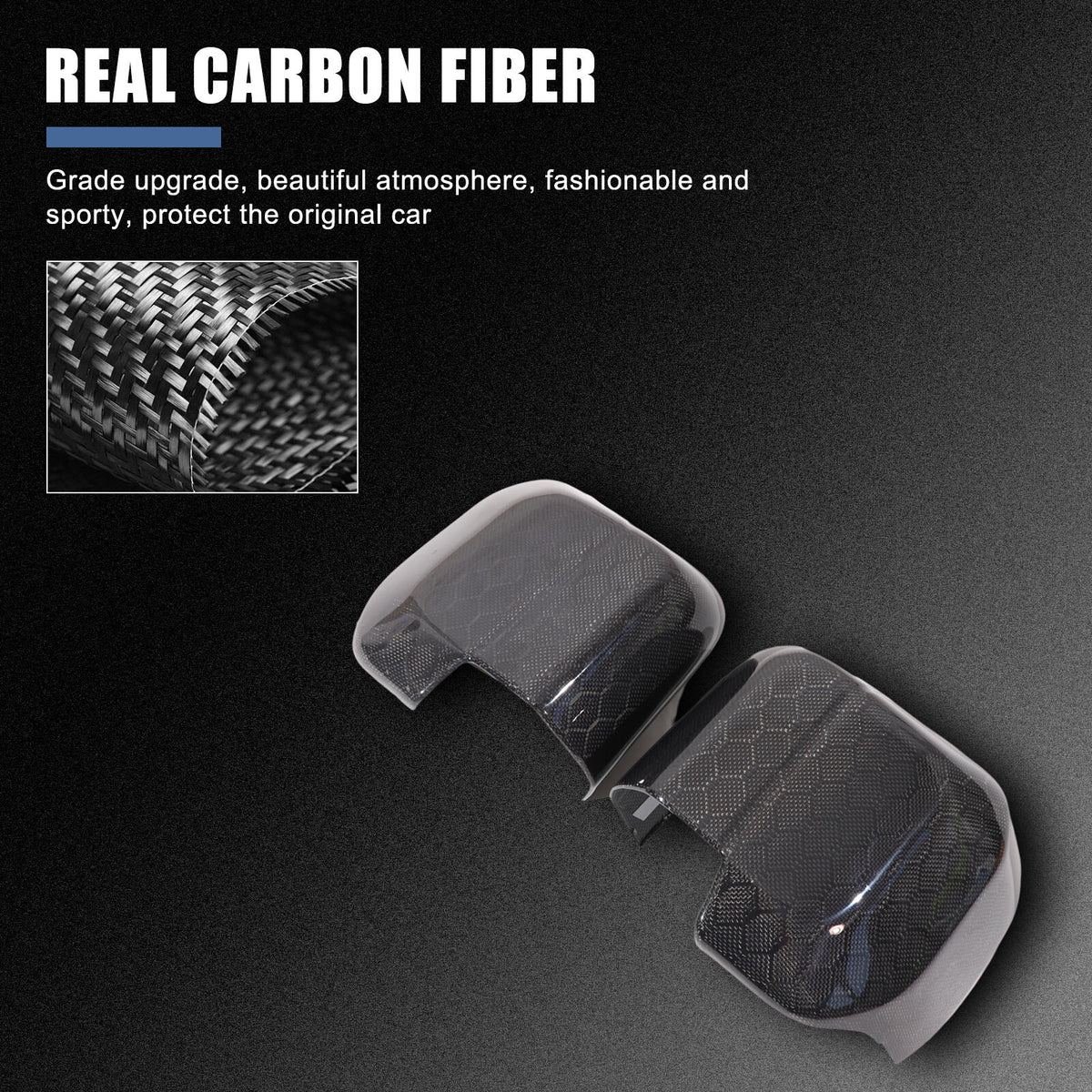 Honeycomb Carbon fiber Side Rear Mirror Cover Caps Trim For LR Defender 2020-24 18