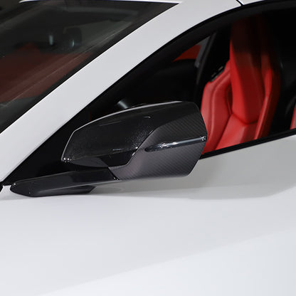 For C8 Corvette Z51 Z06 20-26 Matte Carbon Fiber Side Mirror Cover Lower Base 14