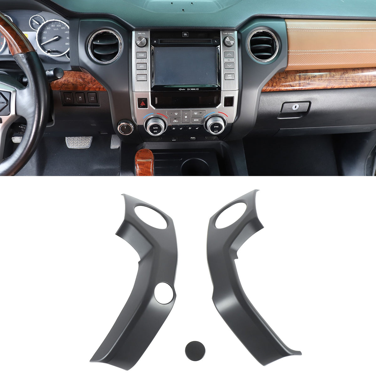 Matte Black Full Interior Center Console Trim Cover Set For Toyota Tundra 14-21 7