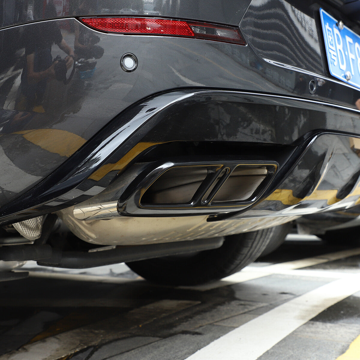 Black Steel Exhaust Pipe Tail Throat Cover Trim For LR Range Rover Sport 23+ US 19