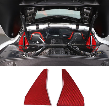 Red Real Carbon Fiber Rear Window Corner Panel Cover Trim For Corvette C8 20-26 2