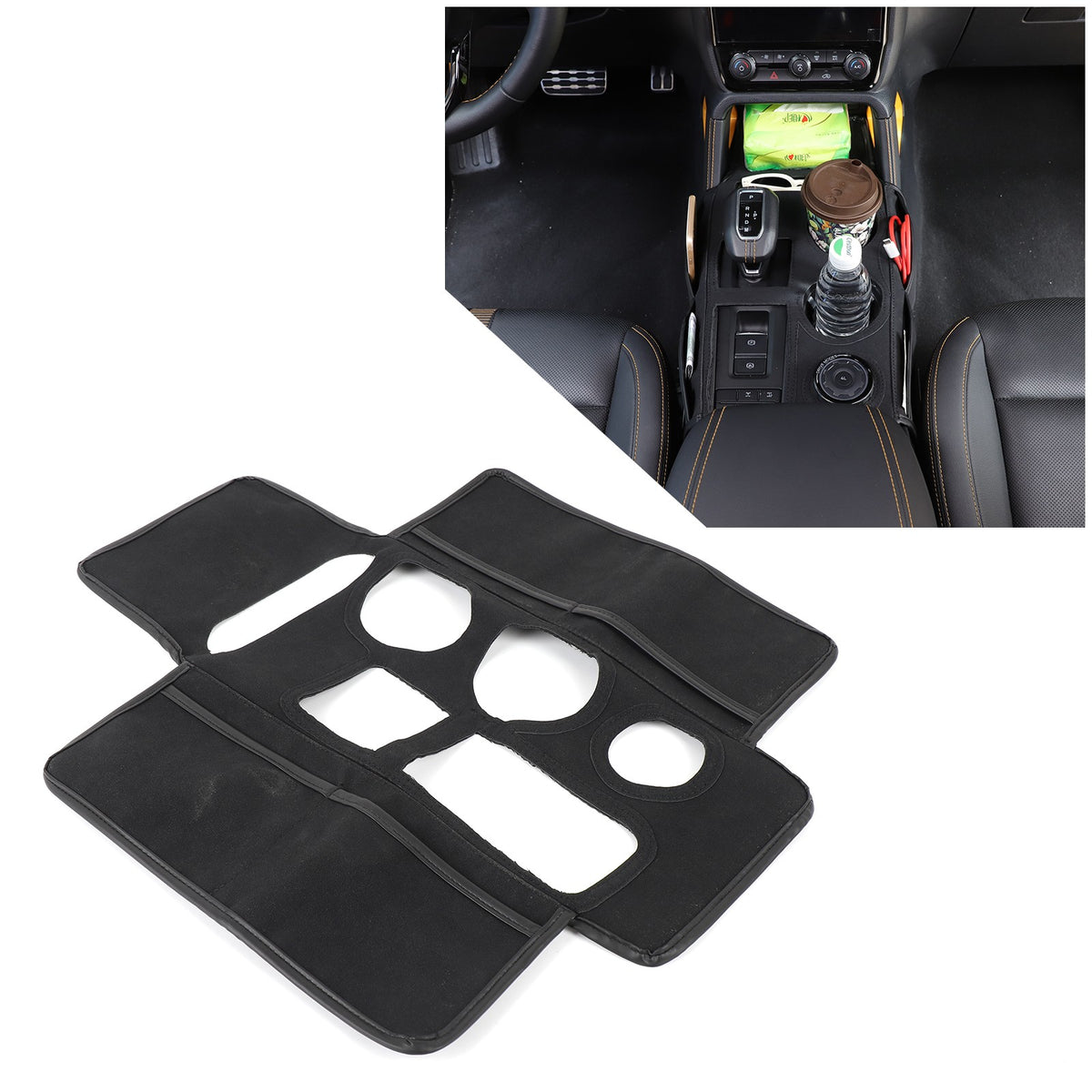 Suede Cloth Center Console Gear Shift Trim Cover For Ford Ranger T9 2023+ 17