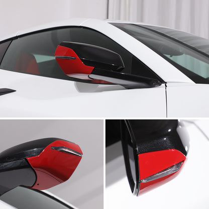 Sport Red ABS Exterior Side Mirror Bottom Cover Trim For Corvette C8 2020+ US 4