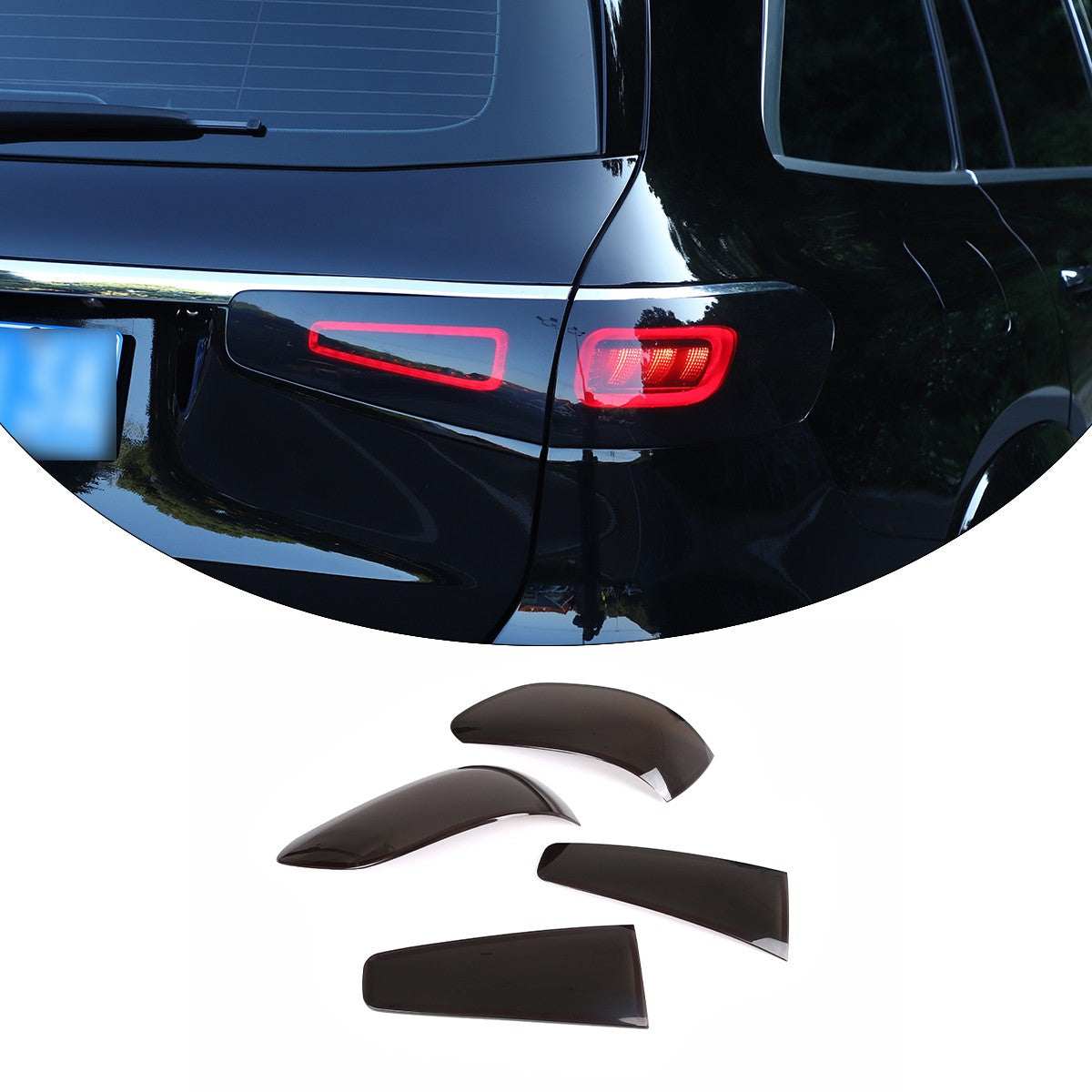 Smoked Tail Light Cover Rear Light Guard Bezel Trim For Benz GLS 20-22 US 13