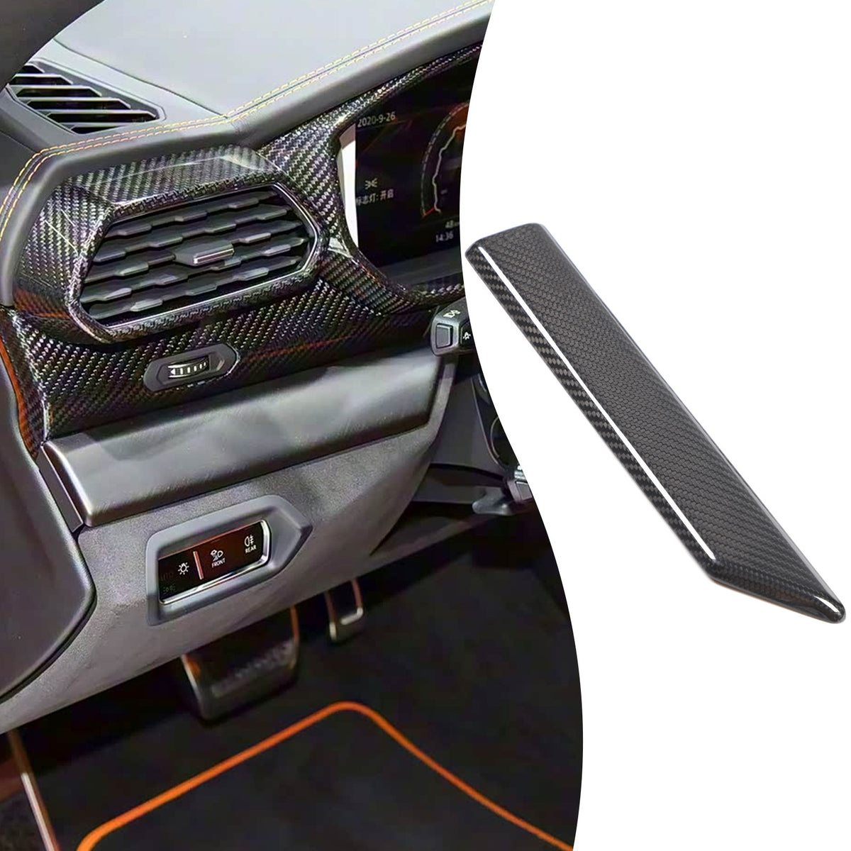 Real Carbon Fiber Half Wrap AC Switch Panel Trim For Lamborghini URUS 2018-2021 9