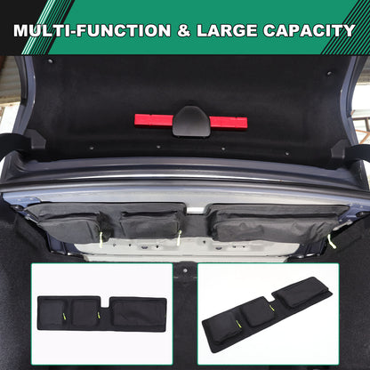 Black Rear Trunk Hanging Storage Bag Organizer For BMW 7 Series G70 i7 2023-25 1