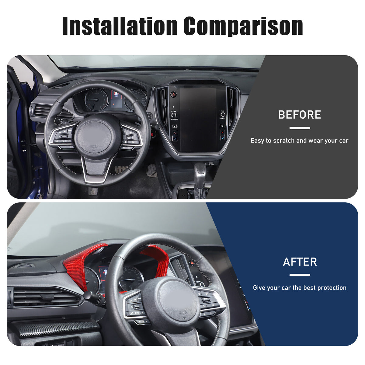 Red Real Carbon Fiber Center Dashboard Trim For Subaru Crosstrek 24+ 5