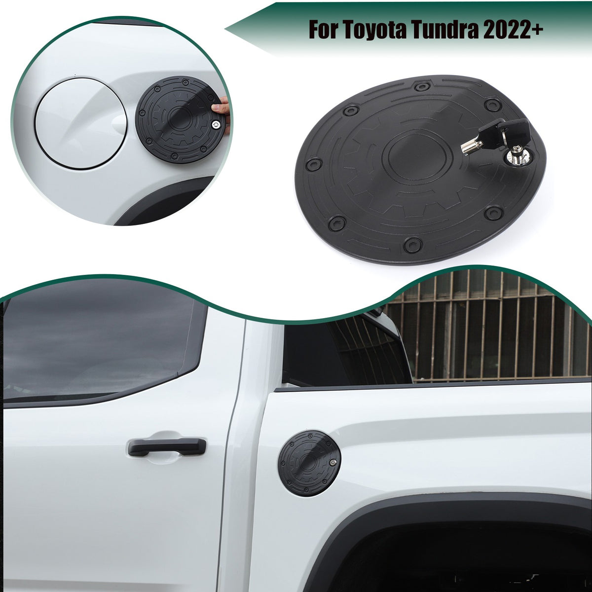Aluminum Alloy Fuel Tank Anti-Theft Lock Cover Gas Cap For Toyota Tundra 22+ 1