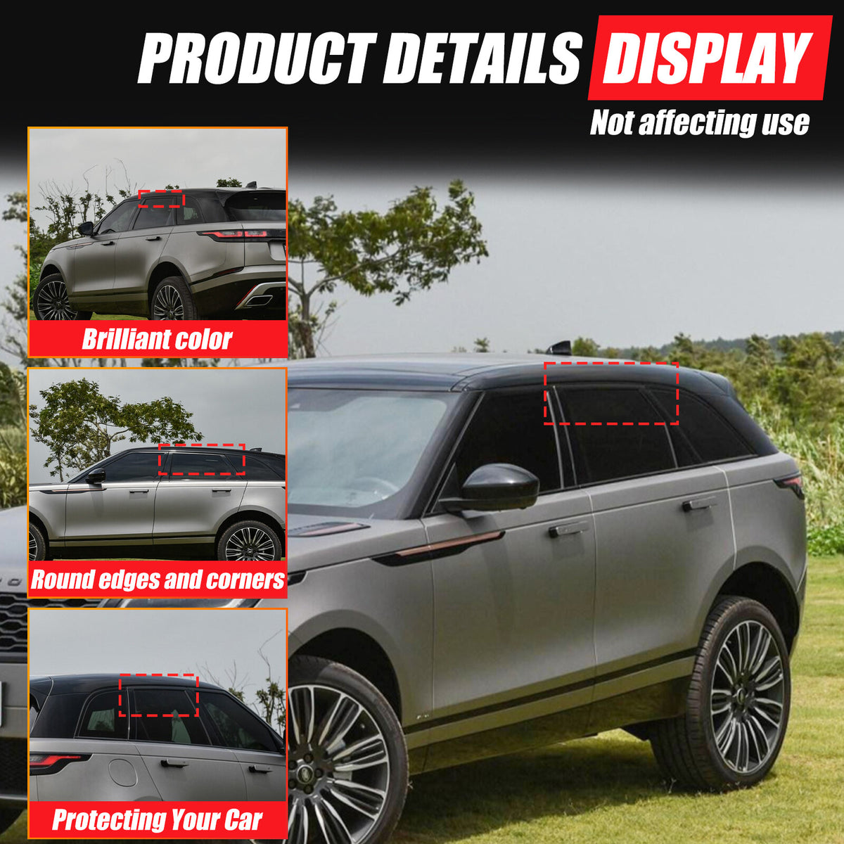 Aluminium Alloy Door Window Air Vents Screen For LR Range Rover Velar 2017-24 15