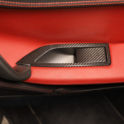 Carbon Fiber Inner Door Handle Frame Trim Cover for Ferrari 458 2011-2016 5