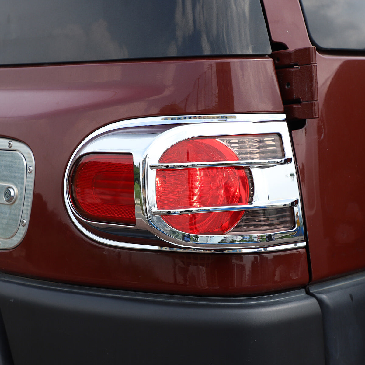 Chrome Silver Rear Tail Light Lamp Cover Trim For 2007-2014 Toyota FJ Cruiser 24