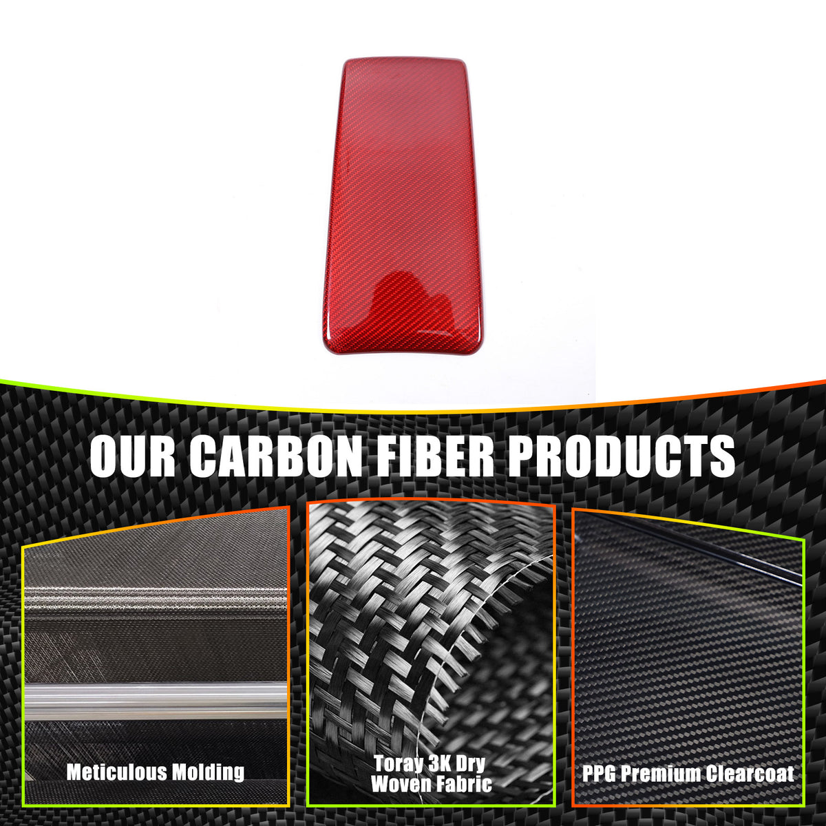 Real Carbon Fiber Center Console Armrest Box Cover Trim For Mazda MX-5 Miata 16+ 8