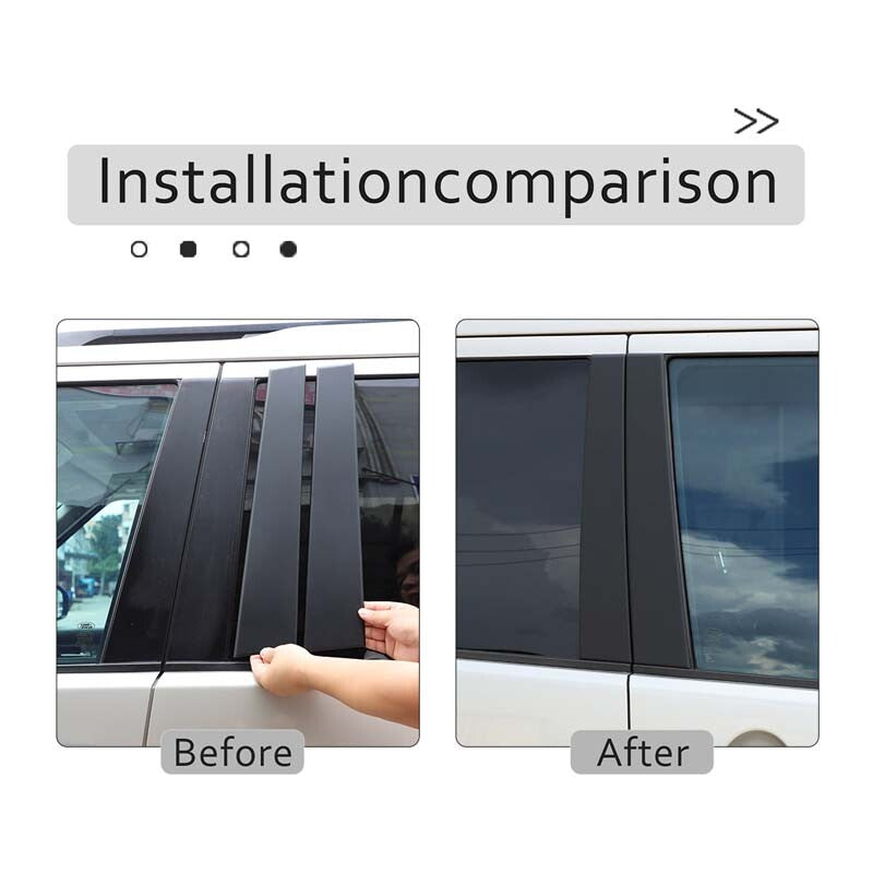 Matte Black A B Pillar Post Trim Set for Land Rover Discovery LR3 LR4 2010-16 13