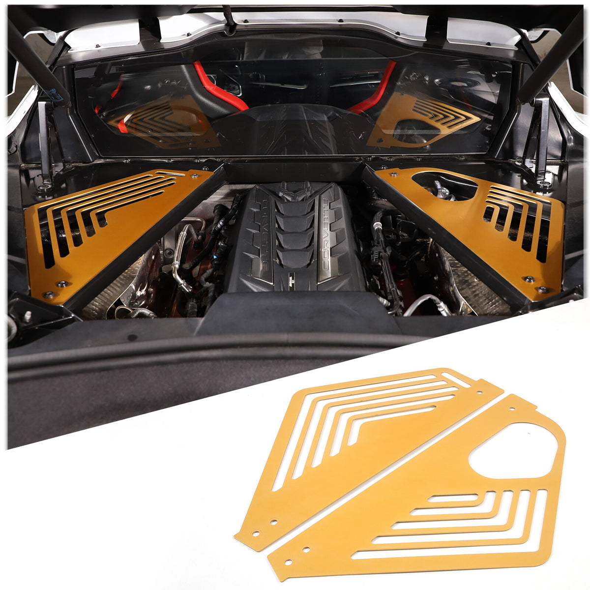 Aluminum Alloy Exterior Hood Engine License Plate Trim For Corvette C8 2020+ US - Variants 21-25 15