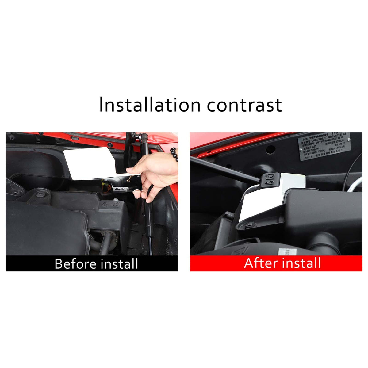 Silver Stainless steel RADIATOR SHROUD COVER Engine Trim For Corvette C6 05-13 9