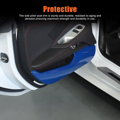 Blue ABS Inner Door Anti-Kick Panel Cover Trim For Corvette C8 2020-26 7